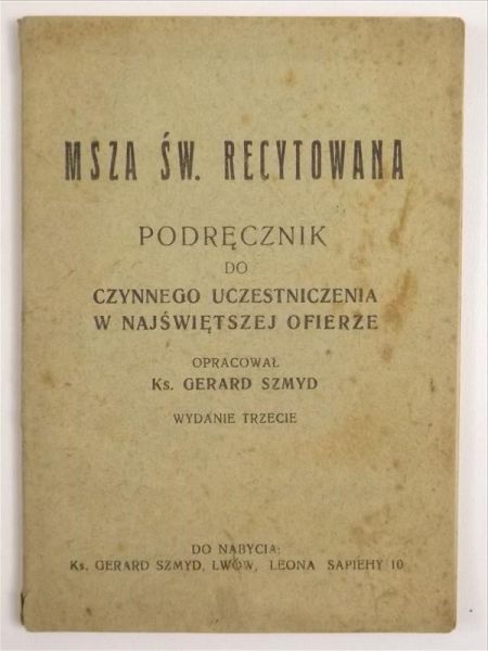 Msza św. recytowana, 1933 r.