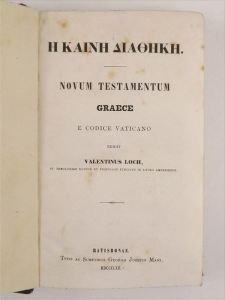 Aiaohkh Khain - Novum Testamentum. Graece, 1862 r.