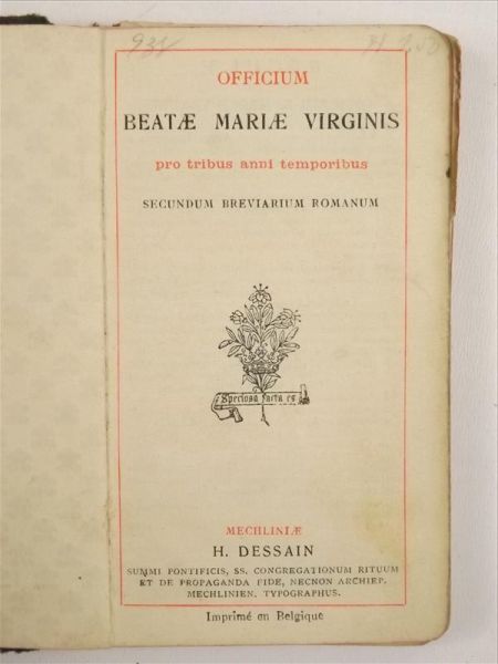 Officium Beatae Mariae Virginis, 1935 r.