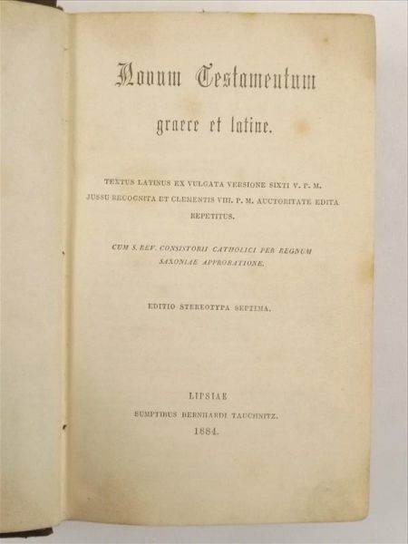 Novum Testamentum Graece et Latine, 1884 r.