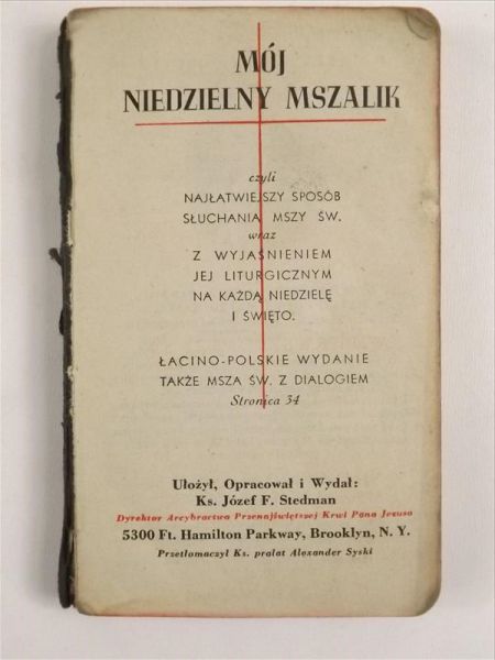 Mój Niedzielny Mszalnik, 1940 r.