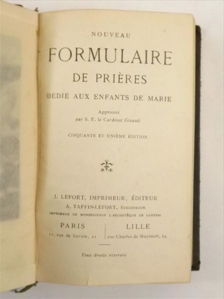 Nouveau Formulaire De Prieres, 1907 r.