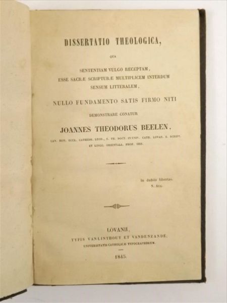 Dissertatio Theologica, 1845 r.