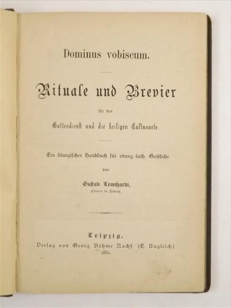 Rituale und Brevier, 1881 r.