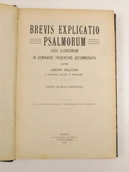 Brevis explicatio psalmorum, 1910 r.