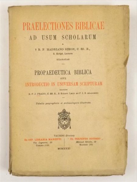Praelectiones Biblicae ad Usum Scholarum, 1931 r.