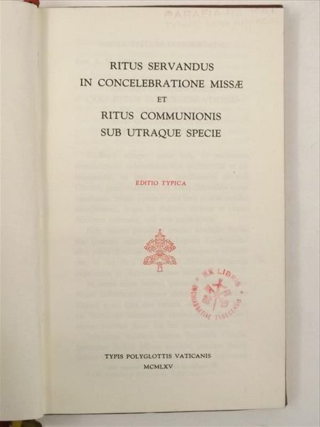 Ritus Servandus In Concelebratione Missae
