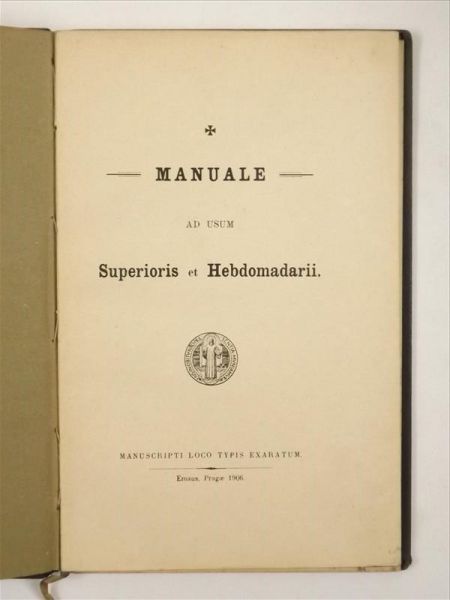 Manuale Ad Usum Superioris Et Hebdomadarii, 1906 r.
