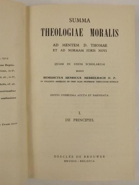 Summa Theologiae Moralis, Tom I