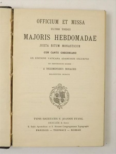Officium et Missa Ultimi Tridui Majoris Hebdomadae, 1928 r.