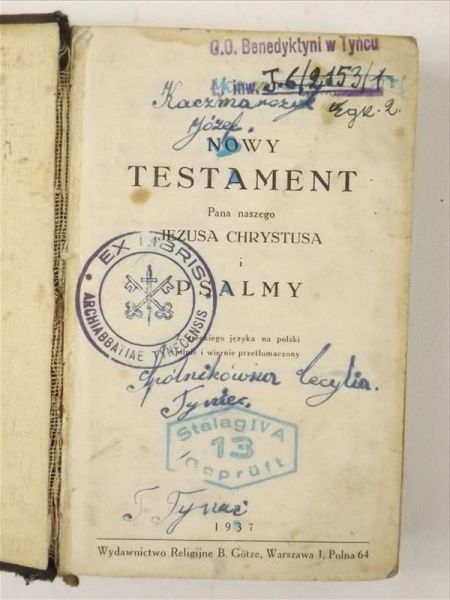 Nowy Testament Pana Naszego Jezusa Chrystusa i Psalmy, 1937 r.
