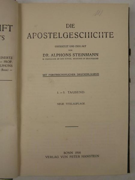Steinmann Alphons - Die Apostelgeschichte, 1916 r.