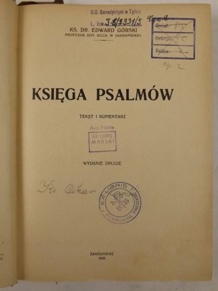 Księga Psalmów, 1930  r.