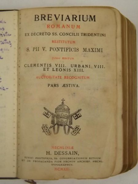 Breviarum Romanum Ex Decreto SS. Comcilii Tridentini, 1912 r.