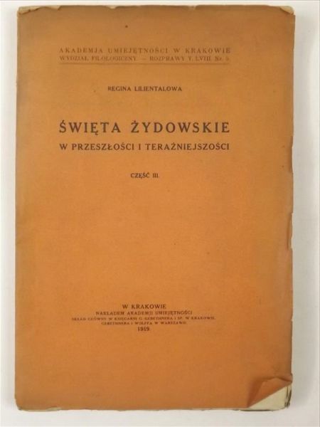 a - Święta Żydowskie w przeszłości i teraźniejszości. Część III. 1919 r.