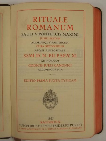 Rituale Romanum Pauli V Pontificis Maximi, 1925 r.