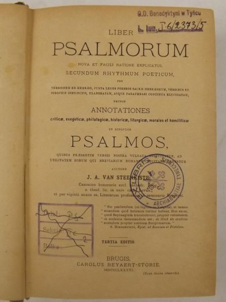 Liber Psalmorum Nova Et Facili Ratione Explicatus 1886 r.