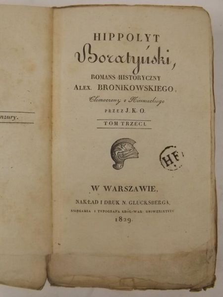 Pisma Bronikowskiego t. III, 1829 r.