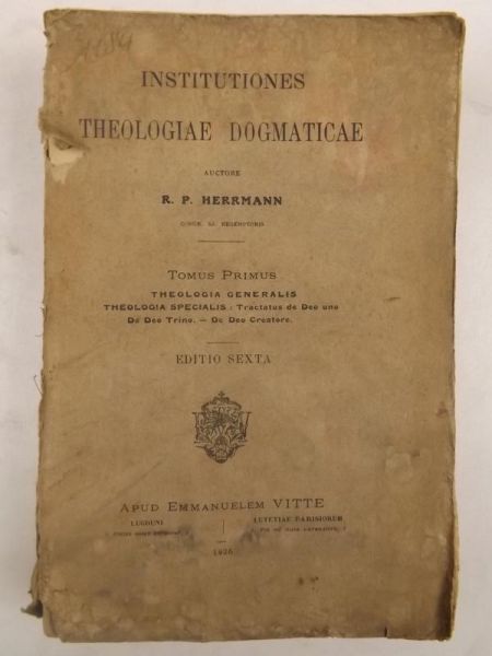 Institutiones Theologiae Dogmaticae, 1926 r.