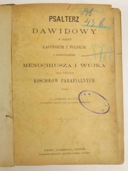 Psałterz Dawidowy, 1882 r.