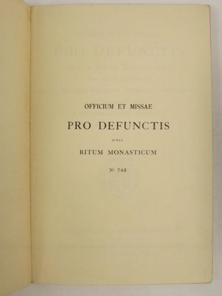 Officium Et Missa  Pro Defunctis, 1924 r.