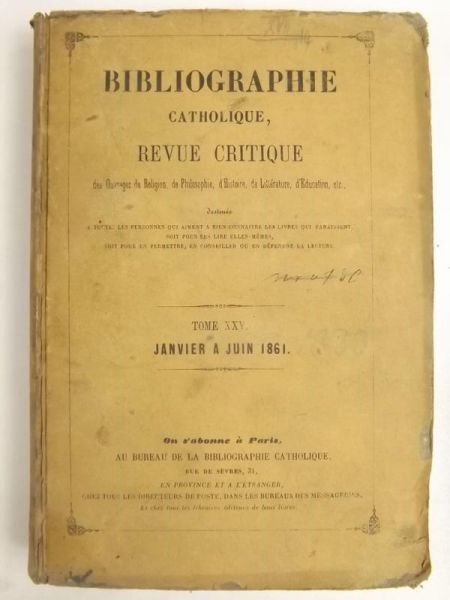 Bibliographie Caltholique, Tom XXV, 1864 r.