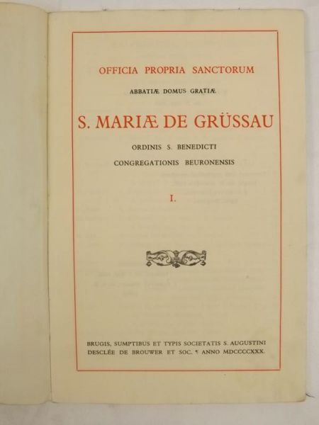 Grussau Marie  Officia propria Sanctorum, 1930 r.