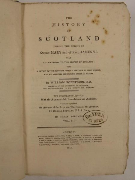 The History of Scotland. Vol. III, 1812 r.