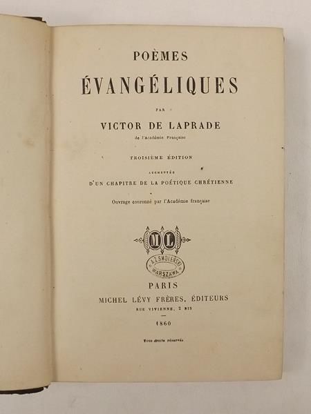 De Laprade Victor - Poemes Evangeliques, 1860 r.