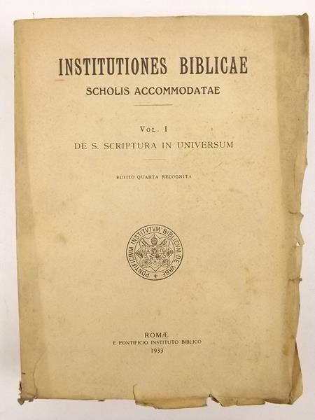 Institutiones Biblicae. Scholis Accommodatae, Vol I, 1933 r.