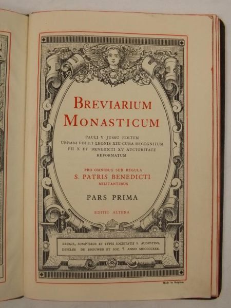 Breviarium Monasticum, 1930 r.