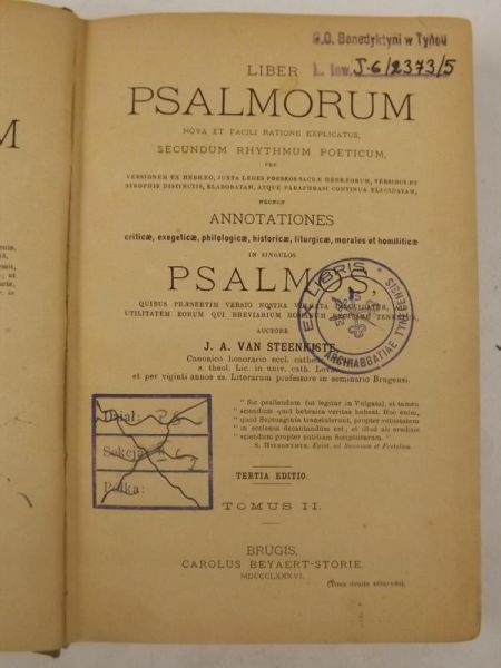 Liber Psalmorum, 1886 r.
