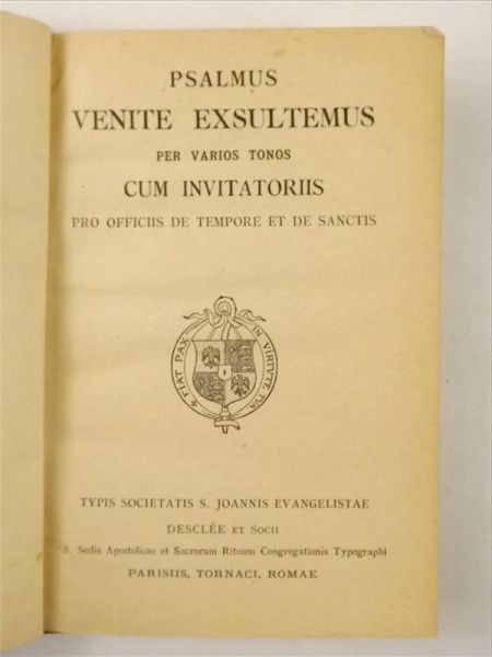 Psalmus Venite Exsultemus, 1928 r.