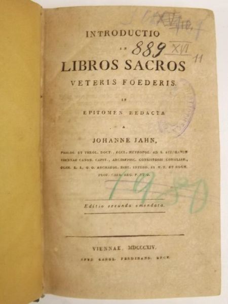 Introductio in Libros Sacros Veteris Foederis, 1814 r.