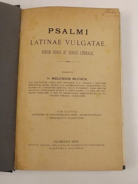 Mlcoch Melchior - Psalmi latinae vulgatae, 1898 r.