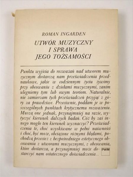Ingarden Roman - Utwór muzyczny i sprawa jego tożsamości