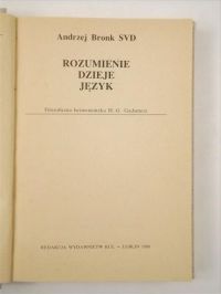 Rozumienie, dzieje, jezyk