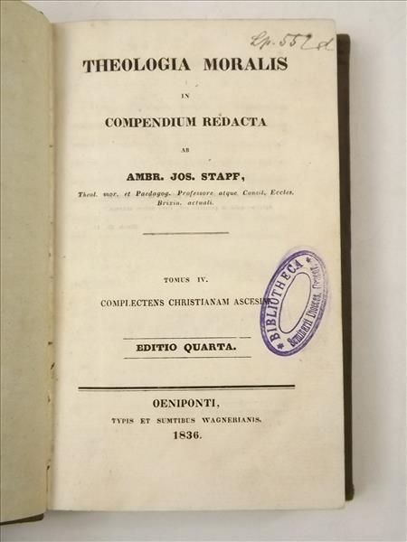 Theologia Moralis, 1836 r.