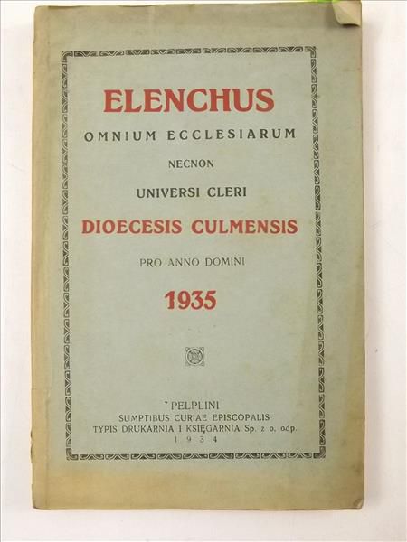 Elenchus Omnium Ecclesiarum, 1934 r.