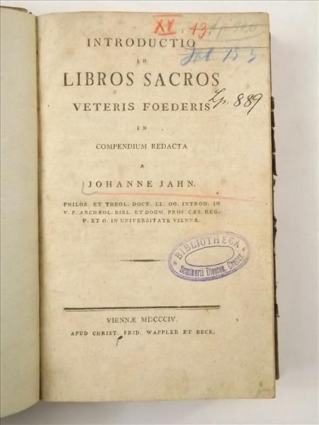 Introductio in Libros Sacros Veteris Foederis, 1814 r.