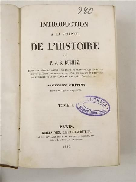 Introduction A La Science De L'Histoire, Tome I, 1842 r.