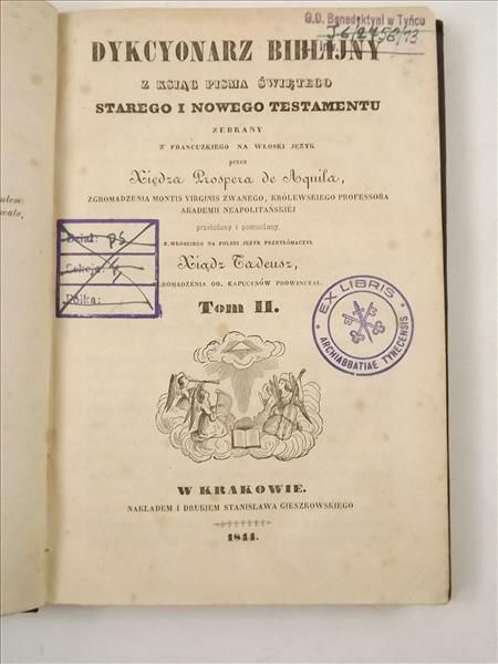Dykcyonarz Biblijny z Ksiąg Pisma Świętego Starego i Nowego Testamentu, Tom II, 1844 r.