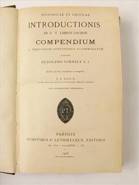 Compendium Introductionis In S. Scripturas, 1905r.
