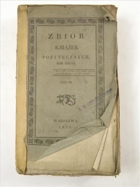Zbiór książek pożytecznych, Rok Drugi, Tom III, 1830 r.