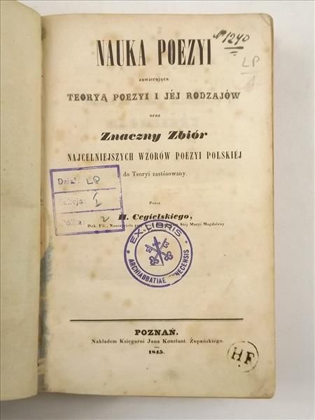 Nauka Poezyi, 1845 r.