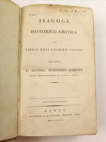 Isagoge Historico-Critica, 1830 r.