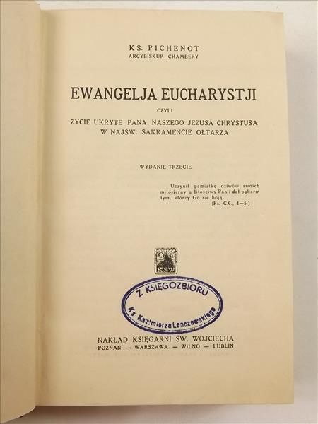 Ewangelja Eucharystji, 1928 r.