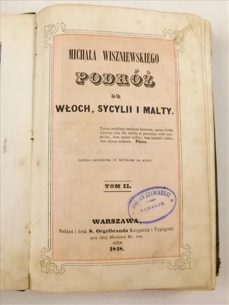 Podróż do Włoch, Sycylii i Malty, T. II, 1848 r.