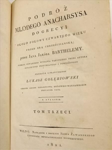Barthelem J. J. - Podróż młodego Anacharysa do Grecyi Tom III, 1821 r.