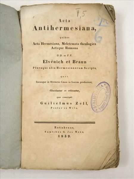 Acta Antihermesiana, 1839 r.